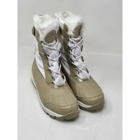 NORTIV 8 sienna Women's Mid Calf Lace Up Winter Snow white beige Boots size 11 - Picture 1 of 7